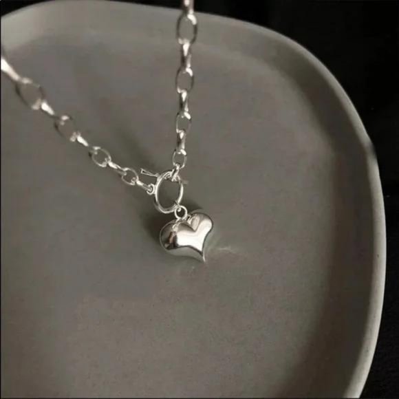 LOVE HEART 925 STERLING SILVER PENDANT NECKLACE, NICE NECKLACE, CUTE NECKLACE - Picture 4 of 6